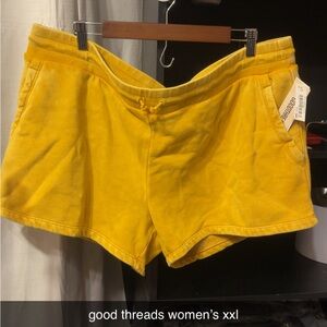 Goodthreads Women's Athletic Yellow Shorts